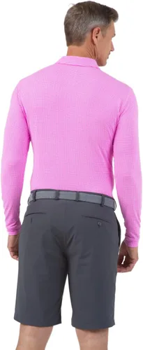 Vista 9 de IBKUL Polo de manga larga con protección solar UPF 50+ Icefil Cooling Tech Mini Check 95754 para hombre