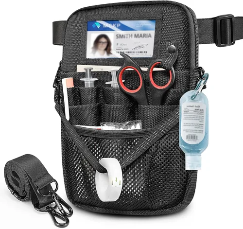 Vista 9 de Riñonera para Enfermera con Soporte para Cinta, SITHON Riñonera de Cinturón con Bolsillo de Equipo Médico de Múltiples Compartimentos Bolsa