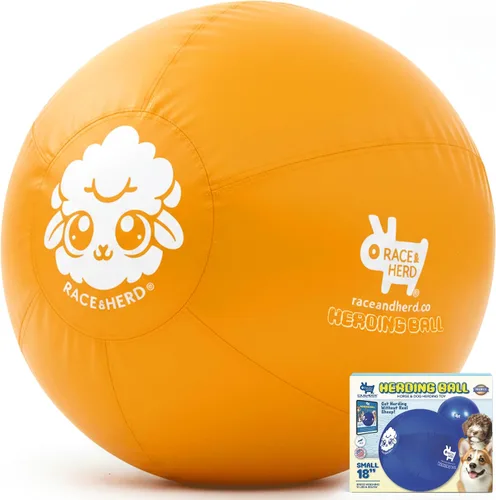Vista 14 de Race&Herd Pelota de pastoreo XXL original de 25 pulgadas para perros grandes, juguetes de pastoreo, pelota duradera para perros grandes al aire