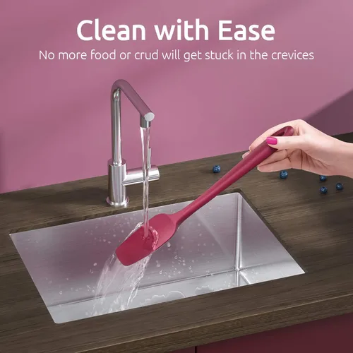 Vista 3 de U-Taste Juego de espátulas de silicona con 480 grados Fahrenheit resistente al calor (rojo)