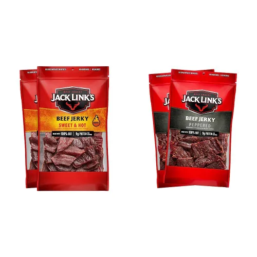 Vista 12 de Jack Link's Carne seca original, gran aperitivo diario, 0.35 oz de proteína y 80 calorías, hecha con 100% carne de res, 96% libre de grasa, sin MSG