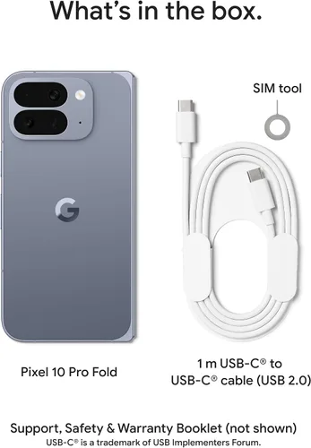 Vista 11 de Google Pixel 10 Pro Fold - Smartphone Android desbloqueado - Asistente de IA Gemini, sistema avanzado de cámara trasera triple, batería de más de 24