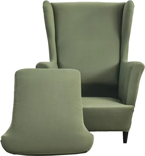Vista 9 de CRFATOP 2 fundas elásticas para silla con respaldo de alas de mariposa, fundas de tela de elastano con respaldo de ala, fundas para sillón con parte