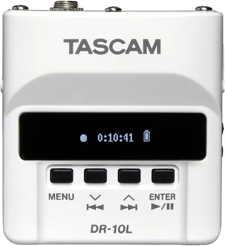 Vista 2 de Tascam DR-10L - Grabadora de audio digital con micrófono Lavalier, Blanco