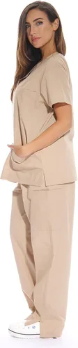 Vista 2 de Just Love uniforme médico con cuello en V para mujer