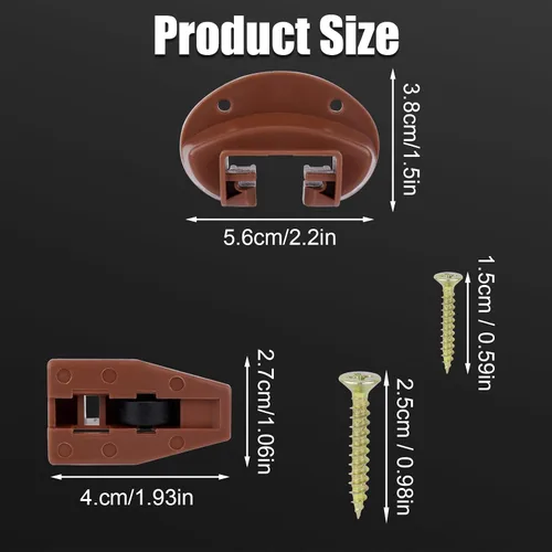 Vista 2 de Kit de 8 guías de plástico para cajones Kenlin Rite-Trak II, guías prácticas de repuesto para cajones de montaje central, cajón, cómoda, accesorios