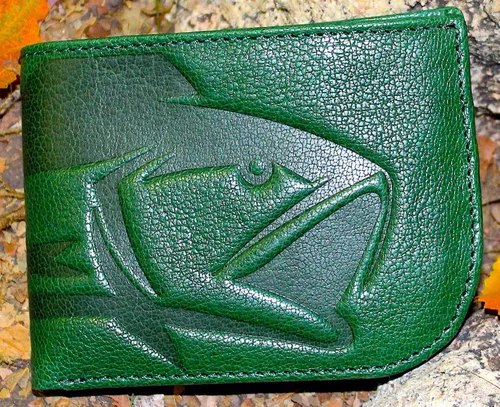 Vista 6 de WEBER'S PREMIER LEATHER Serie Pursuit - Cartera Radius para hombre - Cuero de grano completo y bloqueo RFID, Verde - Bajo, Classic