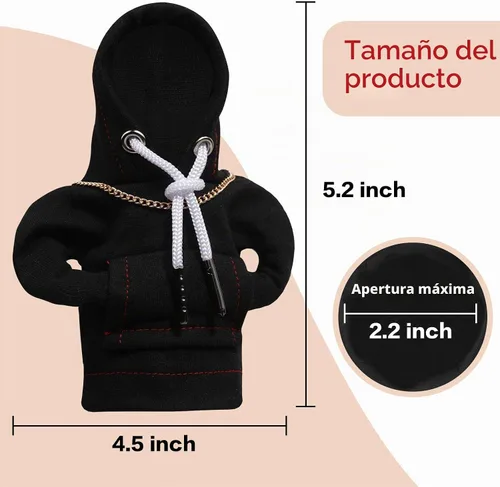 Vista 2 de Yajeea Sudadera con Capucha para Palanca de Cambios de Coche, Graciosa Sudadera Mini para Decoración de Coche, Cubierta Universal y Cálida para Pomo