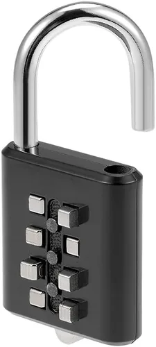 Vista 5 de uxcell Candado de combinación de 8 dígitos Cerradura de botón para armario de casillero Negro