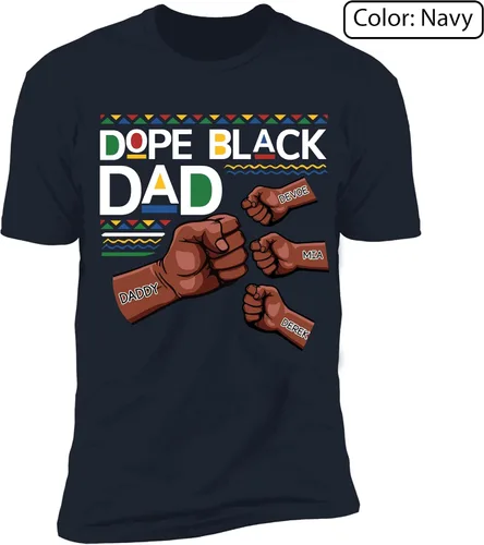 Vista 5 de Camiseta personalizada para el día del padre, camiseta personalizada para papá con el puño y el puño del niño, camiseta divertida y linda