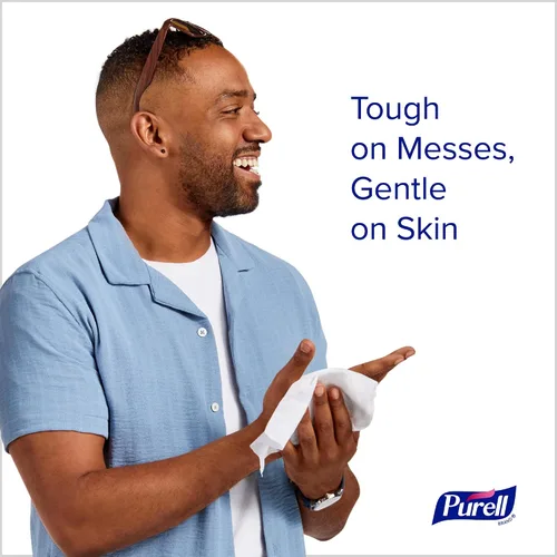 Vista 2 de Purell Bote de toallitas desinfectantes para manos, aroma limpio, 6 paquetes x 40 unidades, 9120-06-CMR