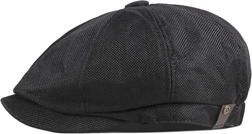 Vista 8 de Gorra de 8 paneles para hombre, estilo vintage, con banda elástica, transpirable, ligera, para conducir cabbie hiedra Caqui