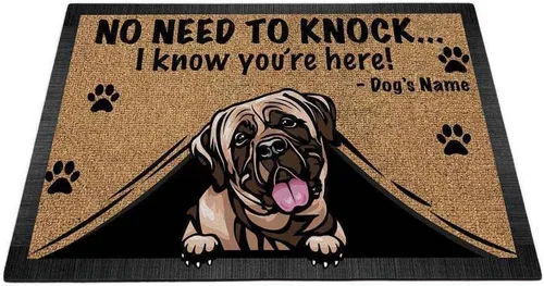 Vista 16 de Felpudo personalizado Peeking Dog Labrador No Need to Knock I Konw You're Here 23.6 x 15.7 pulgadas