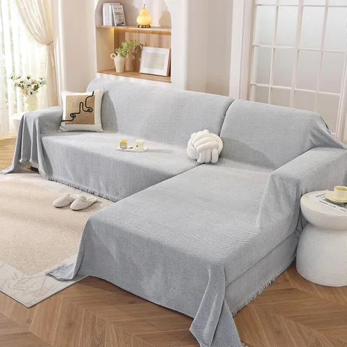 Vista 26 de OstepDecor Funda bohemia para sofá modular de 2 piezas, funda de sofá en forma de L, funda de sofá de felpilla lavable para perros, manta funda