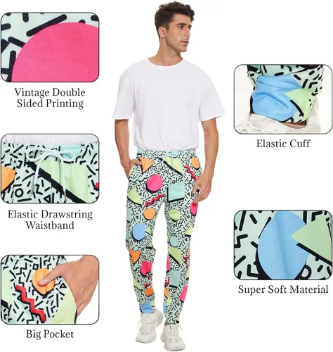 Vista 4 de Pantalones deportivos retro de los años 80 y 90 para hombres y mujeres, pantalones de entrenamiento vintage, pantalones deportivos, trajes
