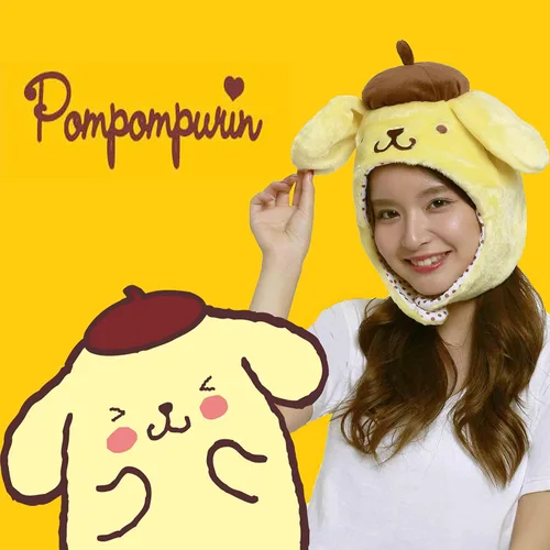 Vista 5 de Sanrio Pompompurin Pom Pom Purin - Gorro de gorro esponjoso suave cálido para invierno color amarillo Amarillo
