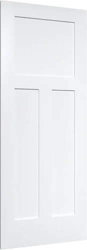 Vista 7 de Camaflexi Homestead - Puerta de losa imprimada de madera con tres paneles, 26 pulgadas de ancho