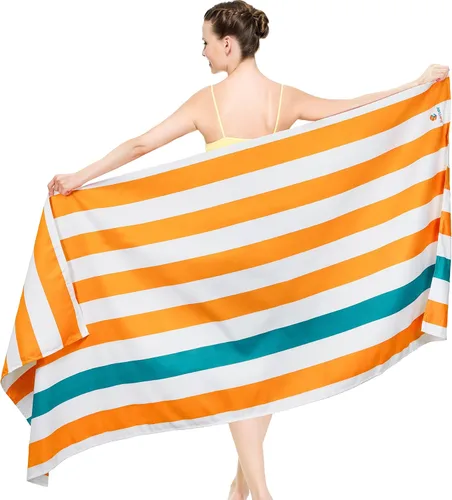Vista 10 de SUN CUBE - Toalla de playa de microfibra, secado rápido, color beige crema, 78 x 35 pulgadas Quick Dry and Free Microfiber Towel, Lightweight