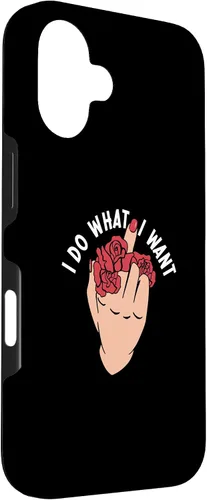 Vista 3 de I Do What I Want Middle Finger Flowers Women Case for iPhone 16