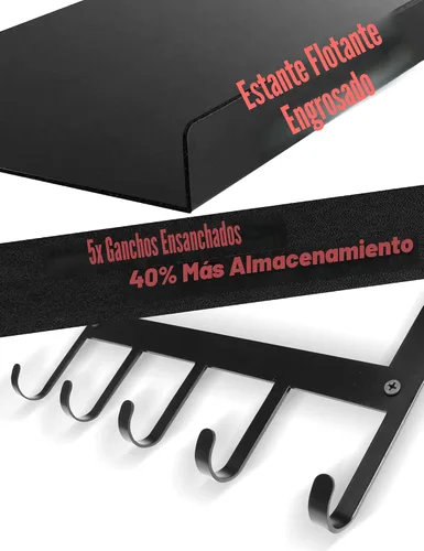 Vista 4 de Soporte de pared para esterilla de yoga, estante de almacenamiento de gimnasio en casa con estante flotante superior, 4 niveles para tapete de yoga