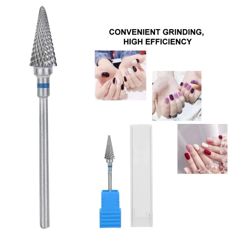 Vista 4 de Pongnas Broca de uñas de acero de tungsteno, brocas de manicura para manicura, pedicura eléctrica, accesorios para cabezal de molienda (azul)