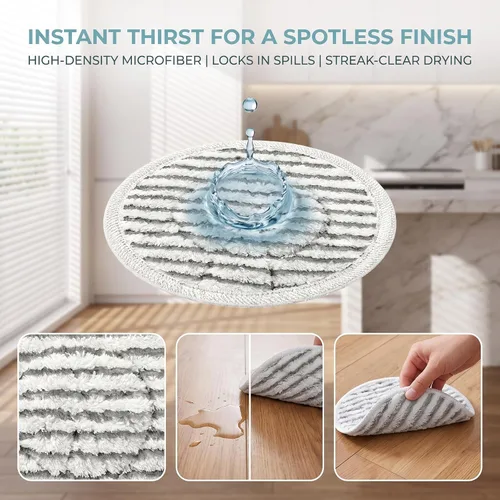 Vista 6 de 10Pack Steam Mop Replacement Pads,Washable Microfiber Scrub Pads
