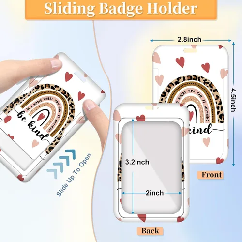Vista 5 de Plifal Cordón para profesor para tarjeta de identificación, lindo diseño de leopardo y arco iris con cuentas para mujer, cordón para el cuello