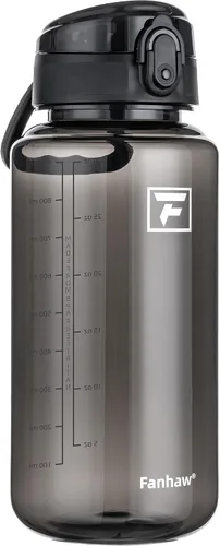 Vista 9 de Fanhaw Botella de agua Tritan transparente de 32 onzas, sin BPA y a prueba de fugas, boca ancha con tapa antipolvo, botella de plástico reutilizable