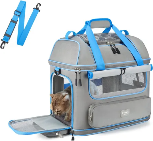 Vista 11 de Transportador expandible para perros y gatos: transportador de mascotas de lados suaves aprobado por aerolíneas, grande, pequeño, mediano, plegable