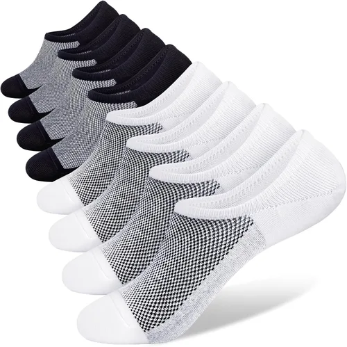 Vista 12 de SIXDAYSOX Calcetines invisibles para hombre, paquete de 6/8 unidades, de algodón, finos, corte bajo, antideslizantes para zapatos planos, tenis