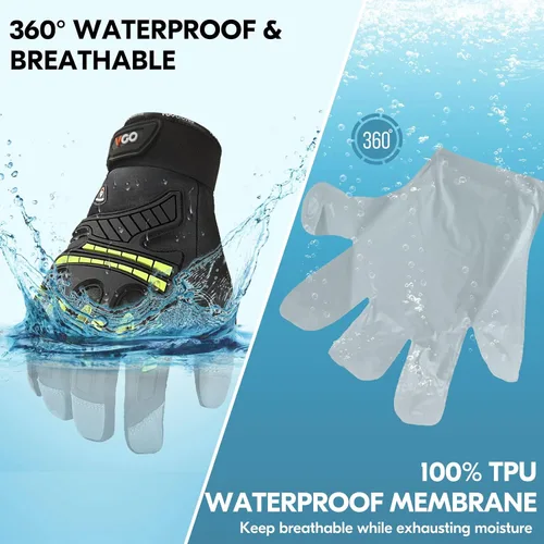Vista 3 de Vgo... Winter -4°F Waterproof Leather Touchscreen Work Gloves (GA8954FW)