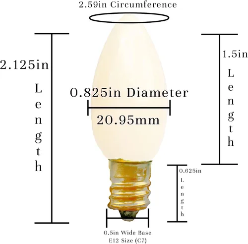 Vista 6 de Luces de cadena para interiores y exteriores, C7 E12, bombillas de repuesto de cerámica para Navidad, color blanco opaco sólido