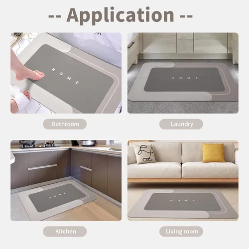 Vista 7 de Housego Tapete mágico de baño absorbente, alfombra de secado rápido, tapete mágico de baño antideslizante, alfombra de piso con respaldo de goma
