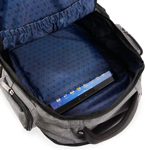 Vista 4 de ORIGINAL PENGUIN Mochila, Crosshatch gris, 19", Sombreado gris, Minimalista, Urbano