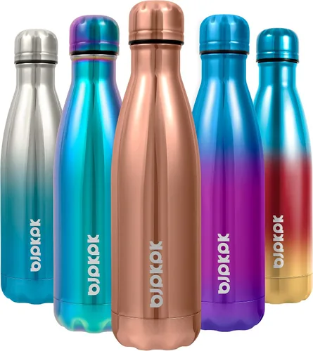 Vista 71 de [Usado] BJPKPK Botella de agua pequeña aislada de 12 onzas, frasco a prueba de A-azul