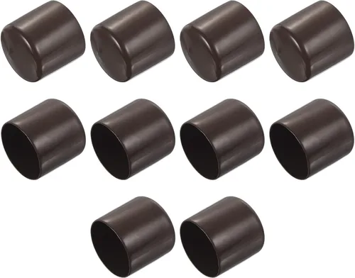 Vista 178 de uxcell 10 tapas de goma para extremos de 0.591 in de identificación, tapa de extremo redondo, protectores de rosca de tornillo, color negro