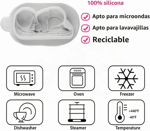 Vista 3 de El silicón del fondant del bebé durmiendo moldea el molde