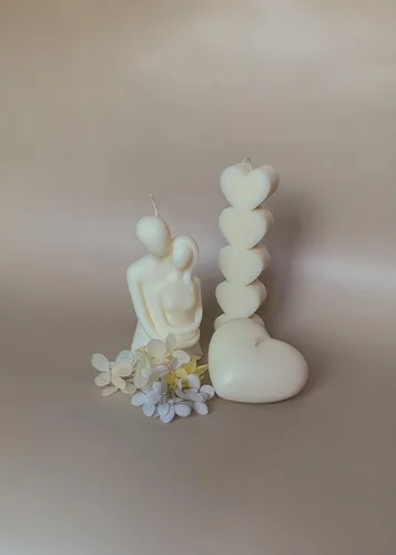 Vista 5 de 3 moldes de silicona para velas para el día de San Valentín, molde 3D romántico para amantes de los retratos, molde de corazón 3D y 5 cavidades