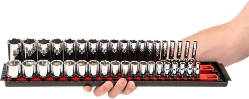 Vista 7 de TEKTON SHD91220 - Juego de llaves de vaso de 3/8 pulgadas con rieles de 6 puntos, 68 piezas (1/4-1 pulgada, 6-24 mm)