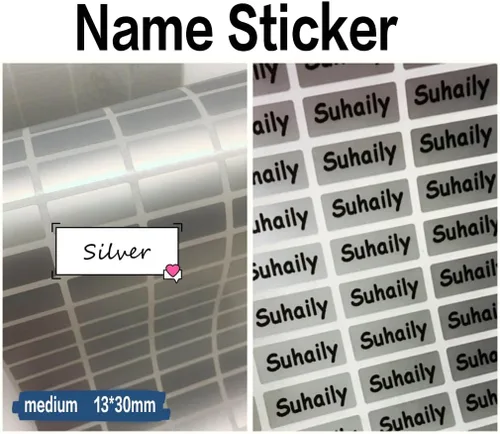 Vista 9 de 206 calcomanías con nombre personalizadas, 6 estilos diferentes【10 x 33 mm】(0.4 x 1.3 pulgadas)/adhesivo impermeable con nombre, adhesivo de nombre
