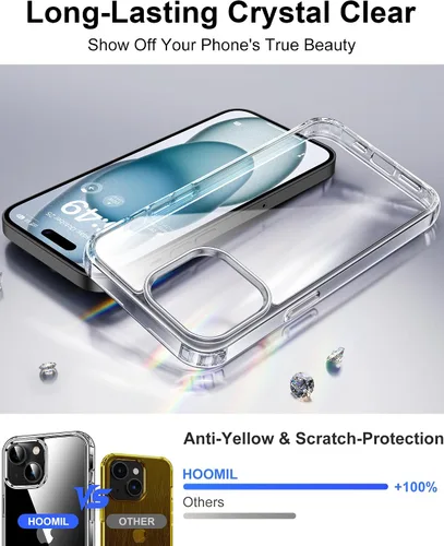 Vista 338 de HOOMIL Funda para iPhone 7 Plus/iPhone 8 Plus de 5.5 Pulgadas, sin amarillamiento, protección contra caídas, cubierta trasera dura transparente