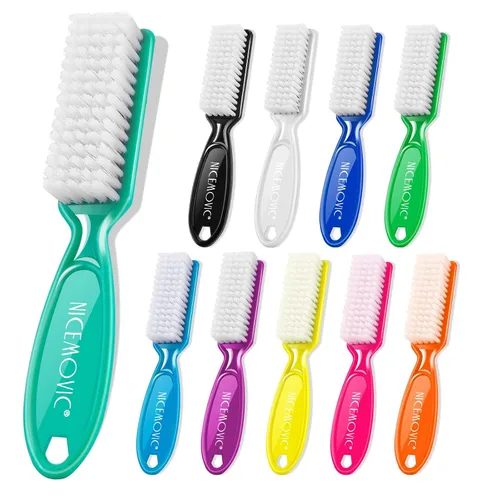 Vista 10 de NICEMOVIC 10 cepillos de uñas para limpiar las uñas, cepillo limpiador de uñas con agarre de mango, cepillo limpiador de uñas de mano, herramientas