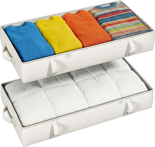 Vista 11 de TidyCorner 2-Pack Under Bed Storage Containers, 4.5 Inches Tall Low Profile Underbed Clothes Storage Organizer Bin with Sturdy Sidewalls/Bottom