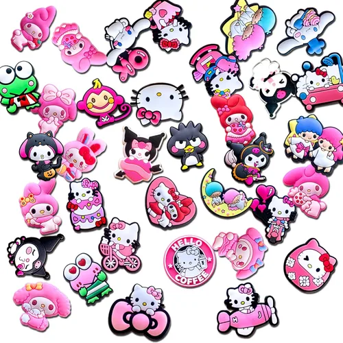 Vista 2 de 35 dijes de cocodrilo para decoración de sandalias de zapatos kawaii para niñas, mujeres, adolescentes, adultos, recuerdos de fiesta, Metal