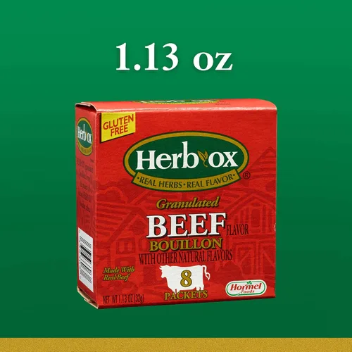 Vista 10 de Herb-Ox Caldo instantáneo y condimento granulado en paquetes de caldo de res, 1.1 onzas