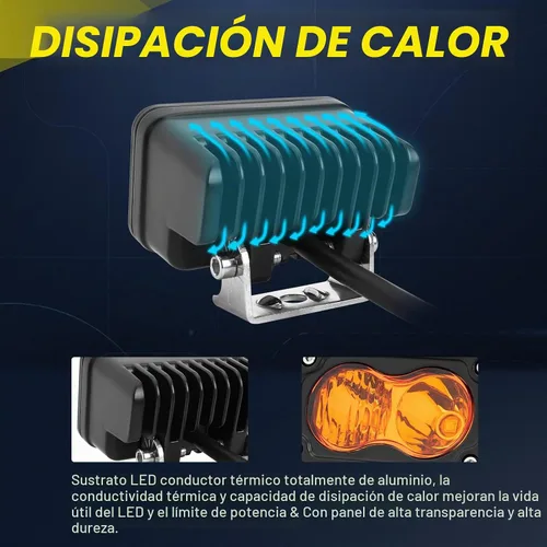 Vista 6 de YCHOW-TECH Luces LED ámbar de 3 pulgadas para zanja de conducción todoterreno Combo ámbar