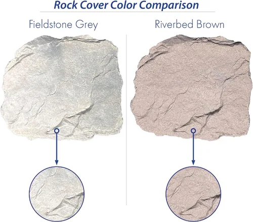 Vista 5 de HALF OFF PONDS Riverbed - Funda de imitación de roca marrón para skimmers, cascadas y unidades en línea Conceals items up to 24", unpainted