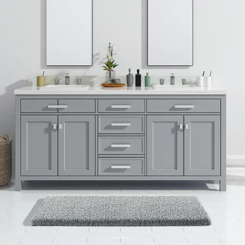 Vista 47 de Yimobra Alfombras de baño en negro y blanco antideslizantes lavables, tapetes de baño ultra suaves y absorbentes de agua, alfombra de ducha suave