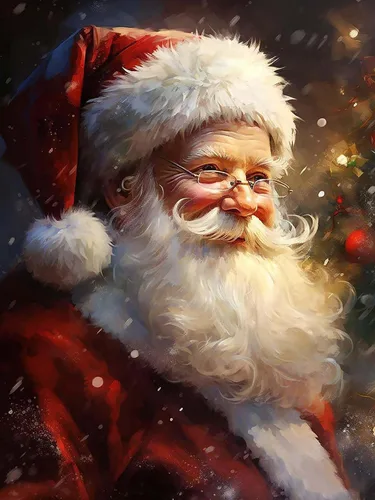 Vista 10 de SKRYUIE Kits de pintura de diamantes de Papá Noel 5D – Kits de arte de diamantes para adultos Navidad, taladro redondo completo, punto de cruz