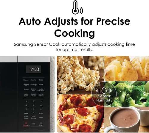 Vista 3 de SAMSUNG Horno microondas de mostrador de 1,9 pies cúbicos con sensor de cocción, acero inoxidable mate negro, MS19DG8500MTAA